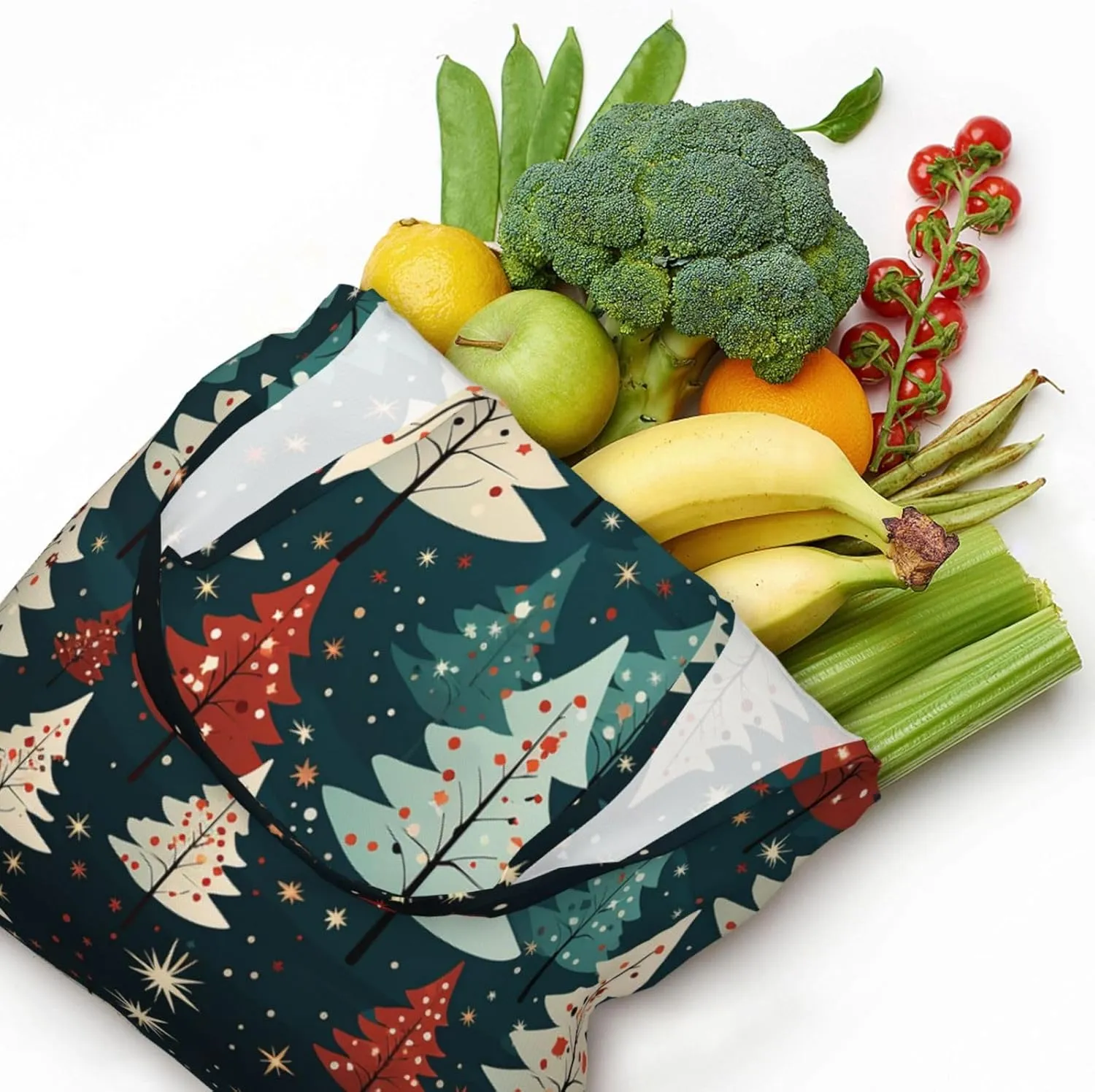 Canvas Tote Bag Lightweight Reusable Grocery Shopping Bag Red Shark Image Handbag for Women Men