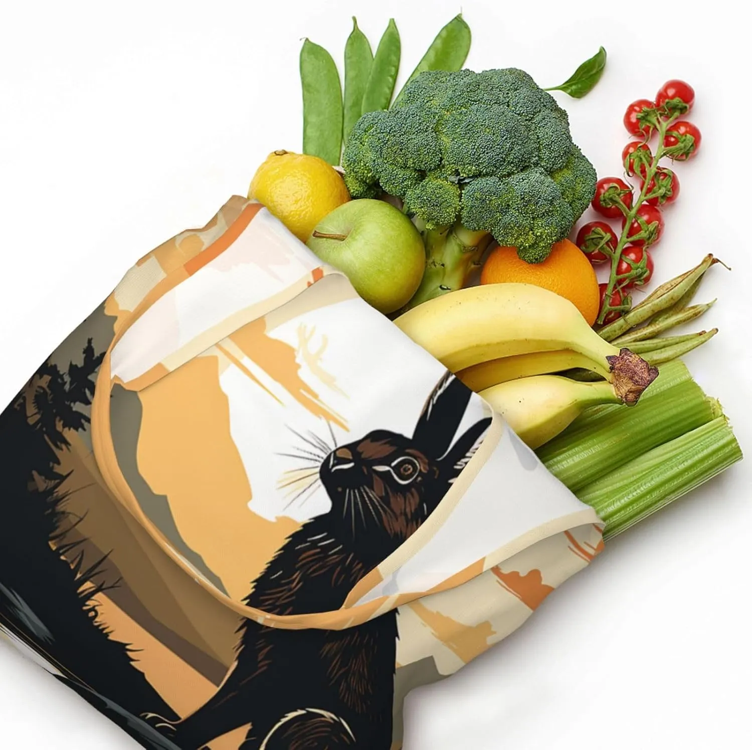 Canvas Tote Bag Lightweight Reusable Grocery Shopping Bag Red Shark Image Handbag for Women Men