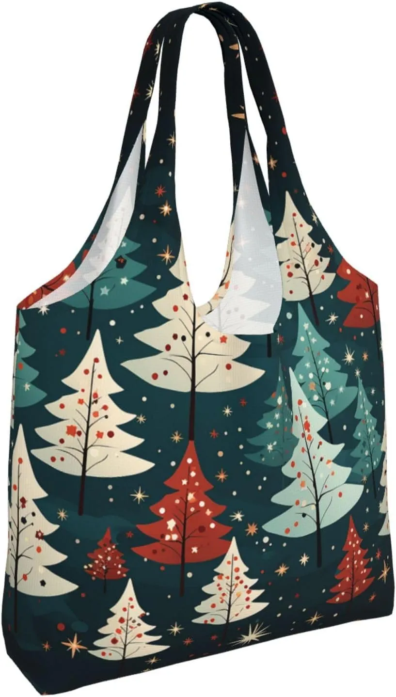 Canvas Tote Bag Lightweight Reusable Grocery Shopping Bag Red Shark Image Handbag for Women Men