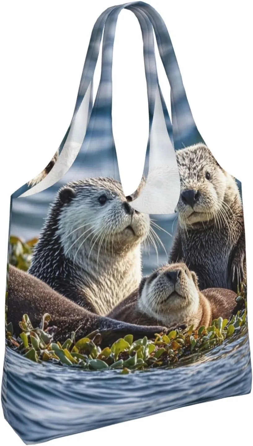 Canvas Tote Bag Lightweight Reusable Grocery Shopping Bag Sloth Sunflower Handbag for Women Men