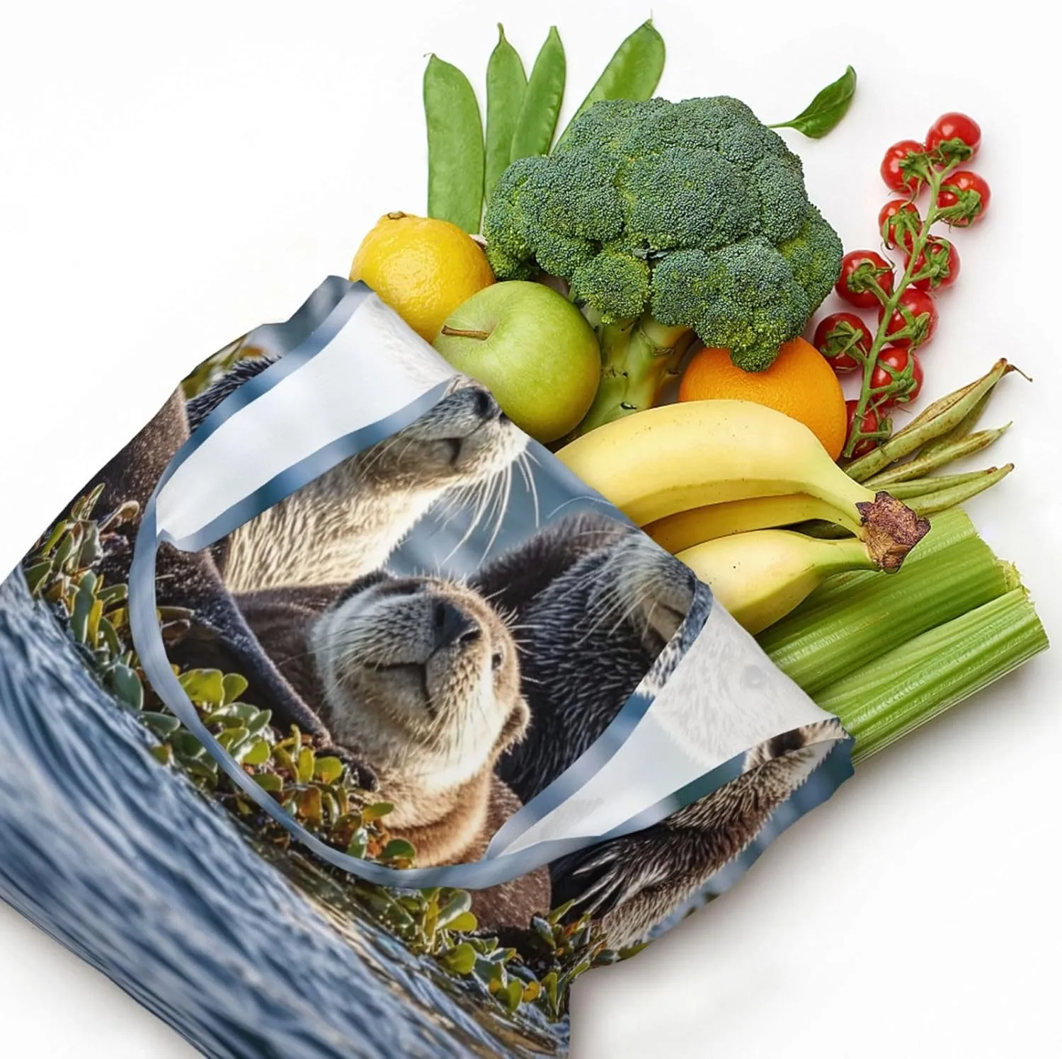 Canvas Tote Bag Lightweight Reusable Grocery Shopping Bag Sloth Sunflower Handbag for Women Men