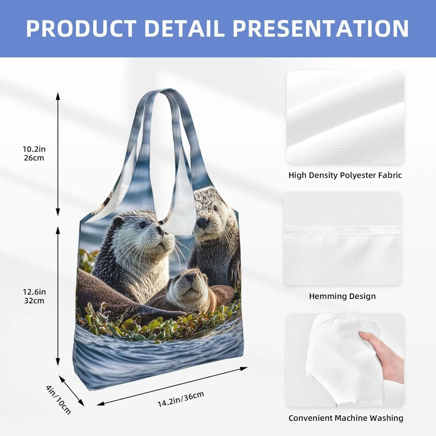 Canvas Tote Bag Lightweight Reusable Grocery Shopping Bag Sloth Sunflower Handbag for Women Men