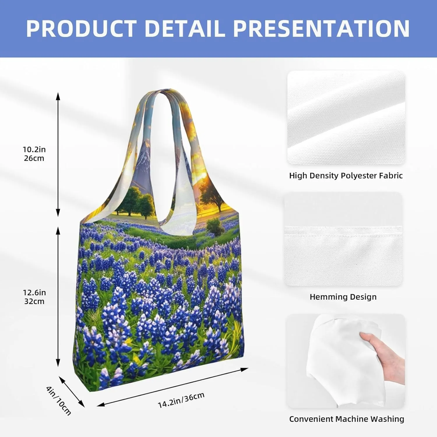 Canvas Tote Bag Lightweight Reusable Grocery Shopping Bag Tractor farm Handbag for Women Men