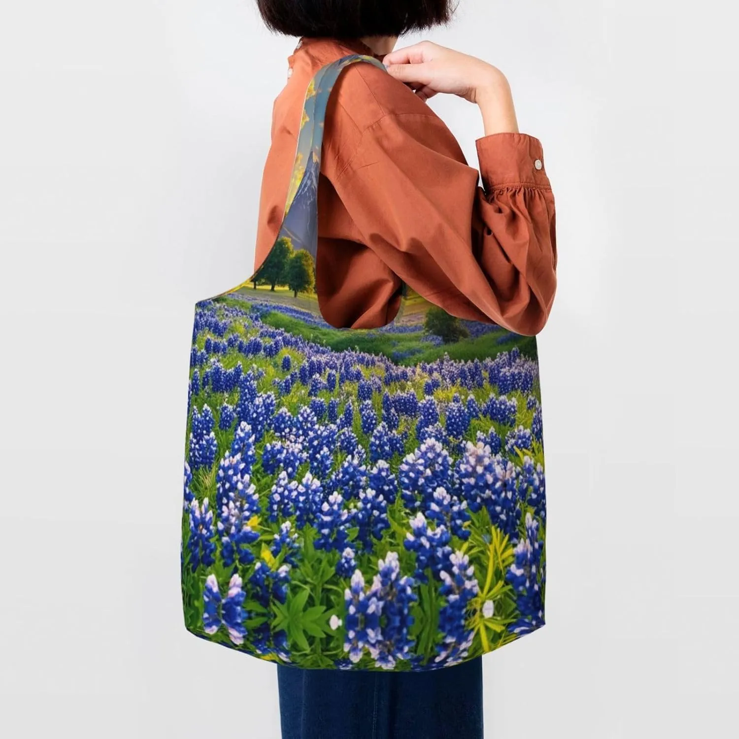 Canvas Tote Bag Lightweight Reusable Grocery Shopping Bag Tractor farm Handbag for Women Men