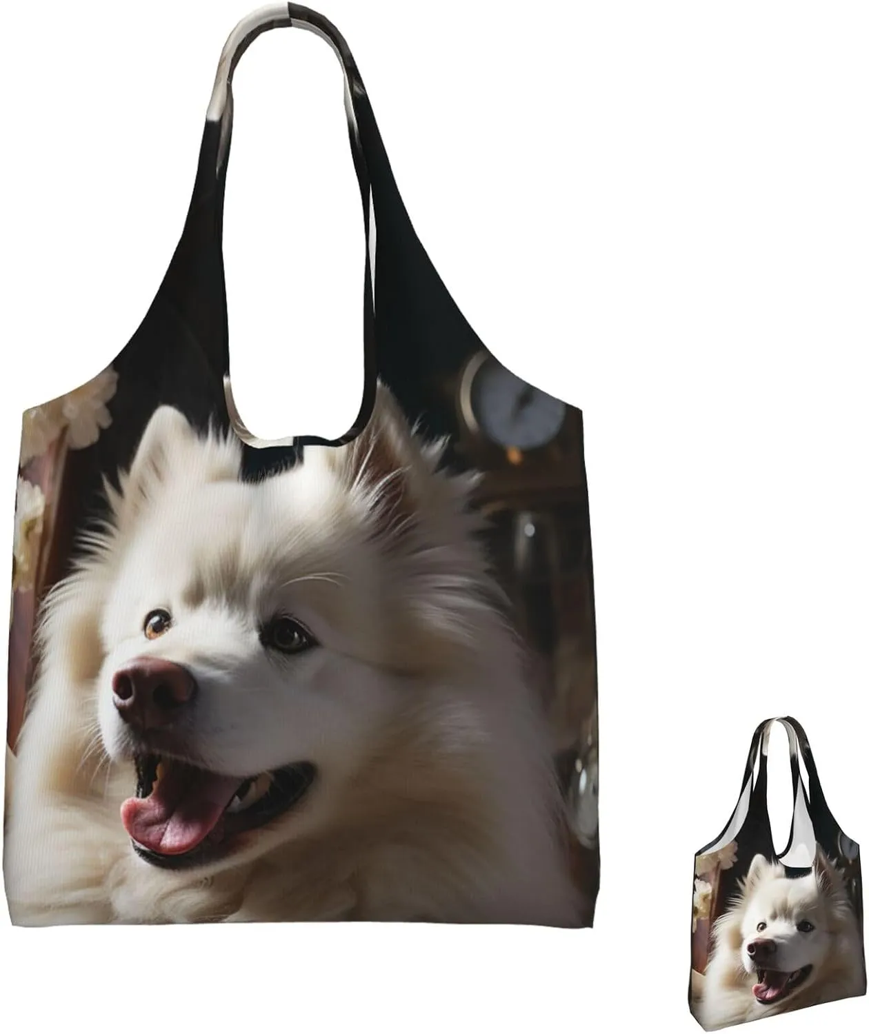 Canvas Tote Bag Lightweight Reusable Grocery Shopping Bag Yellow Flowers Handbag for Women Men