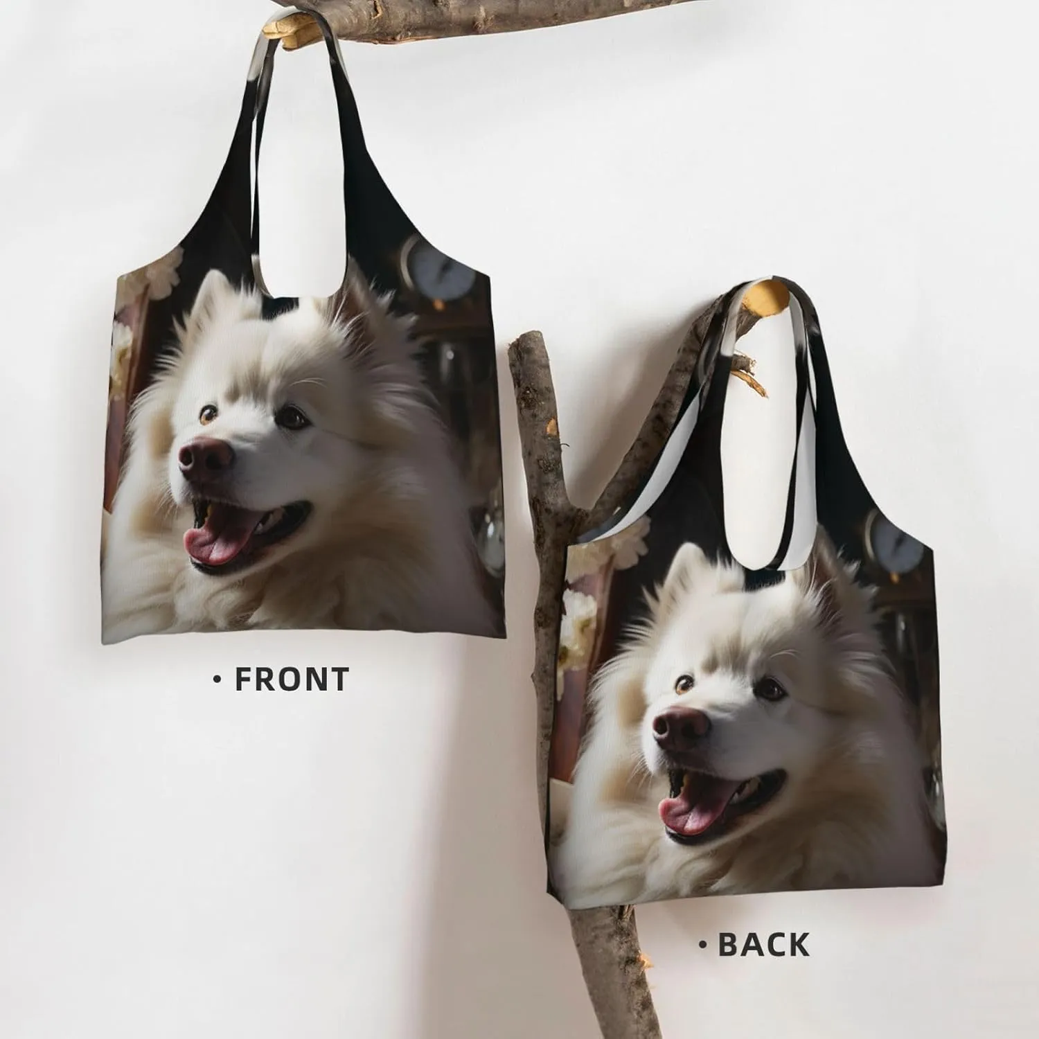 Canvas Tote Bag Lightweight Reusable Grocery Shopping Bag Yellow Flowers Handbag for Women Men