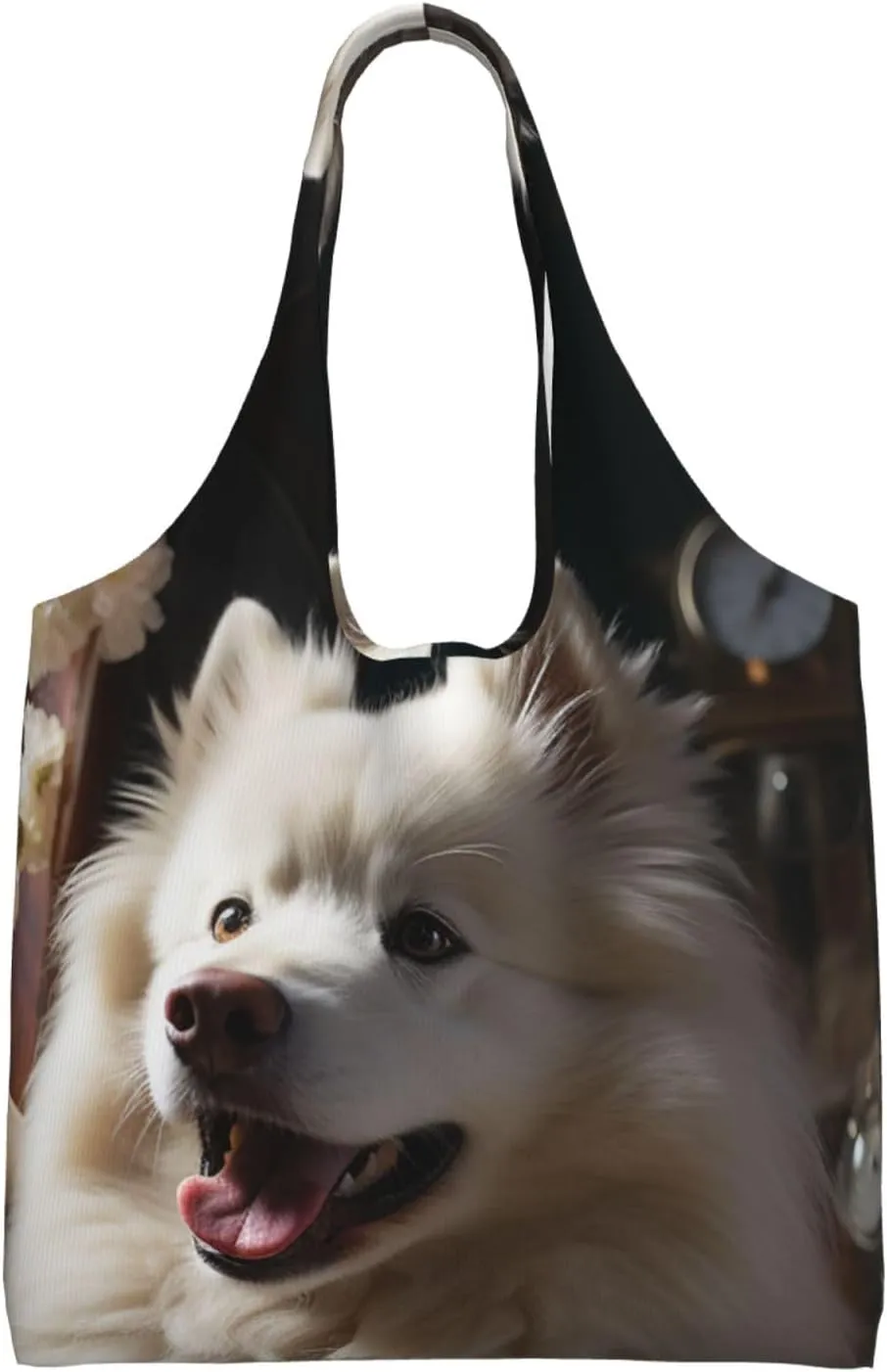 Canvas Tote Bag Lightweight Reusable Grocery Shopping Bag Yellow Flowers Handbag for Women Men