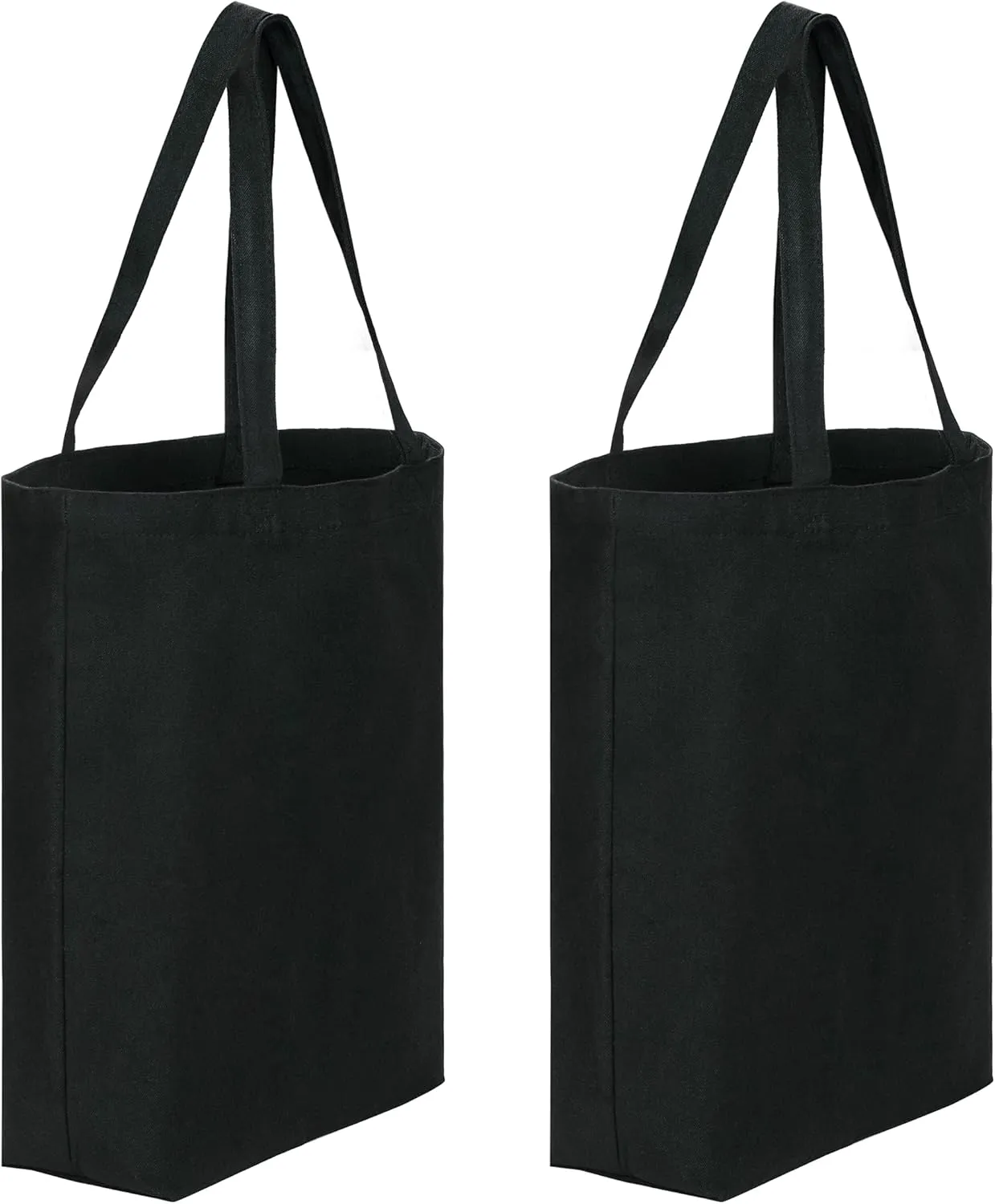Canvas Tote Bags - 2 Pcs Multi-Purpose Reusable Bags - Perfect for Grocery, Shoppping & DIY Gifts