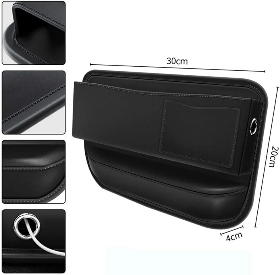 Car Seat Gap Filler for Haval H2s H2 2016-2020 2021 2022 2023 2024, Car Seat Gap Storage Box Leather Filler Organizer Adjustable Car Accessorie,Coffee