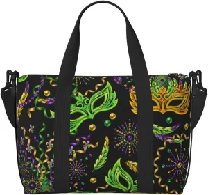 Carnival Mardi Gras3 Travel Bag for Women Men Weekender Bags Carry on Overnight Bag Tote Bag Yoga Gym Bag for Gym, Work, Weekend, Travel, Personal Items