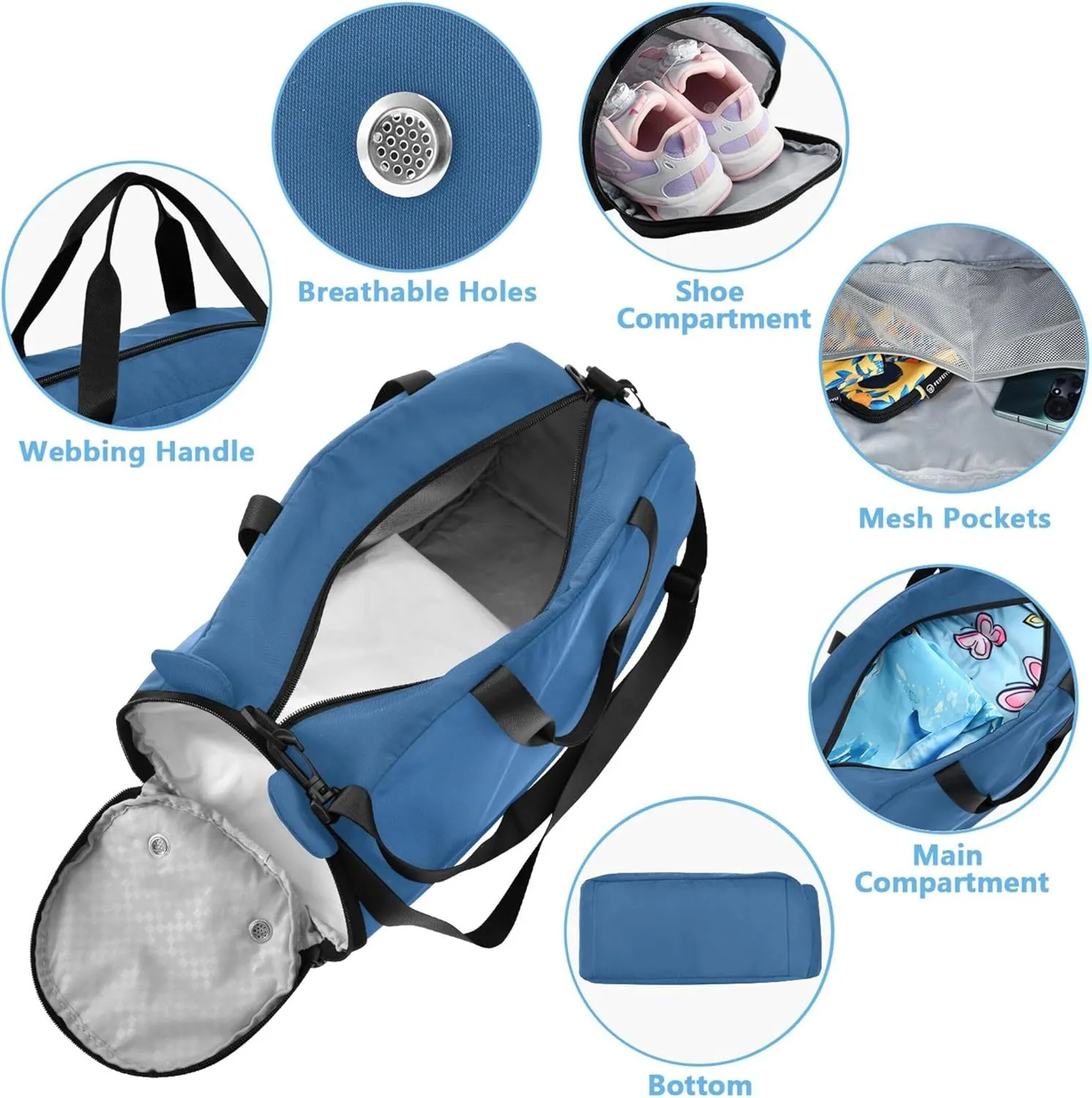 Carry on Duffel Bag Boy Lapis Lazuli Weekender Overnight Girls Duffle Bags for Travel Sports Duffle Bag