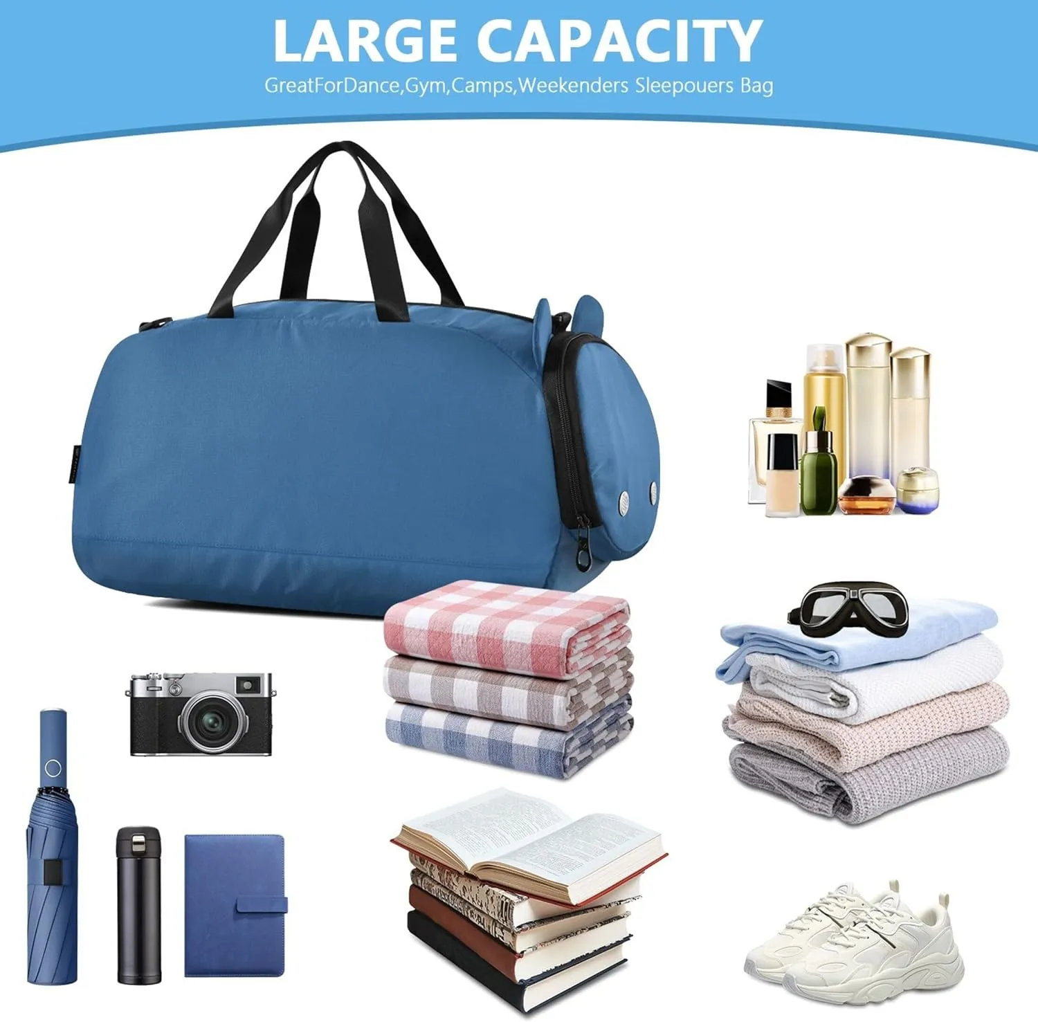 Carry on Duffel Bag Boy Lapis Lazuli Weekender Overnight Girls Duffle Bags for Travel Sports Duffle Bag