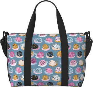 Carry On Duffle Bags Overnight Weekender Bags for Women, Funny Doodle Snails Personal Item Travel Bag, Travel Essentials Sport Gym Bag for Men Women