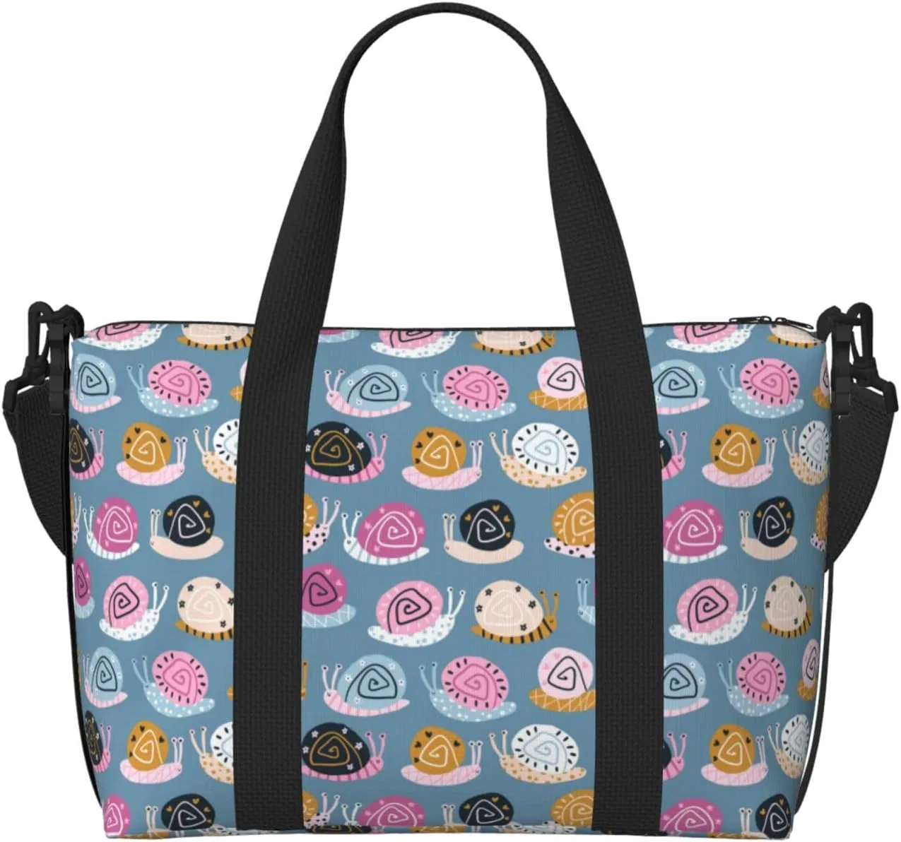Carry On Duffle Bags Overnight Weekender Bags for Women, Funny Doodle Snails Personal Item Travel Bag, Travel Essentials Sport Gym Bag for Men Women