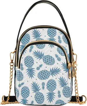 Cartoon Easter Bunny and Eggs Cross Body Bags Triple Zip Small Handbag, Small Bags for Women