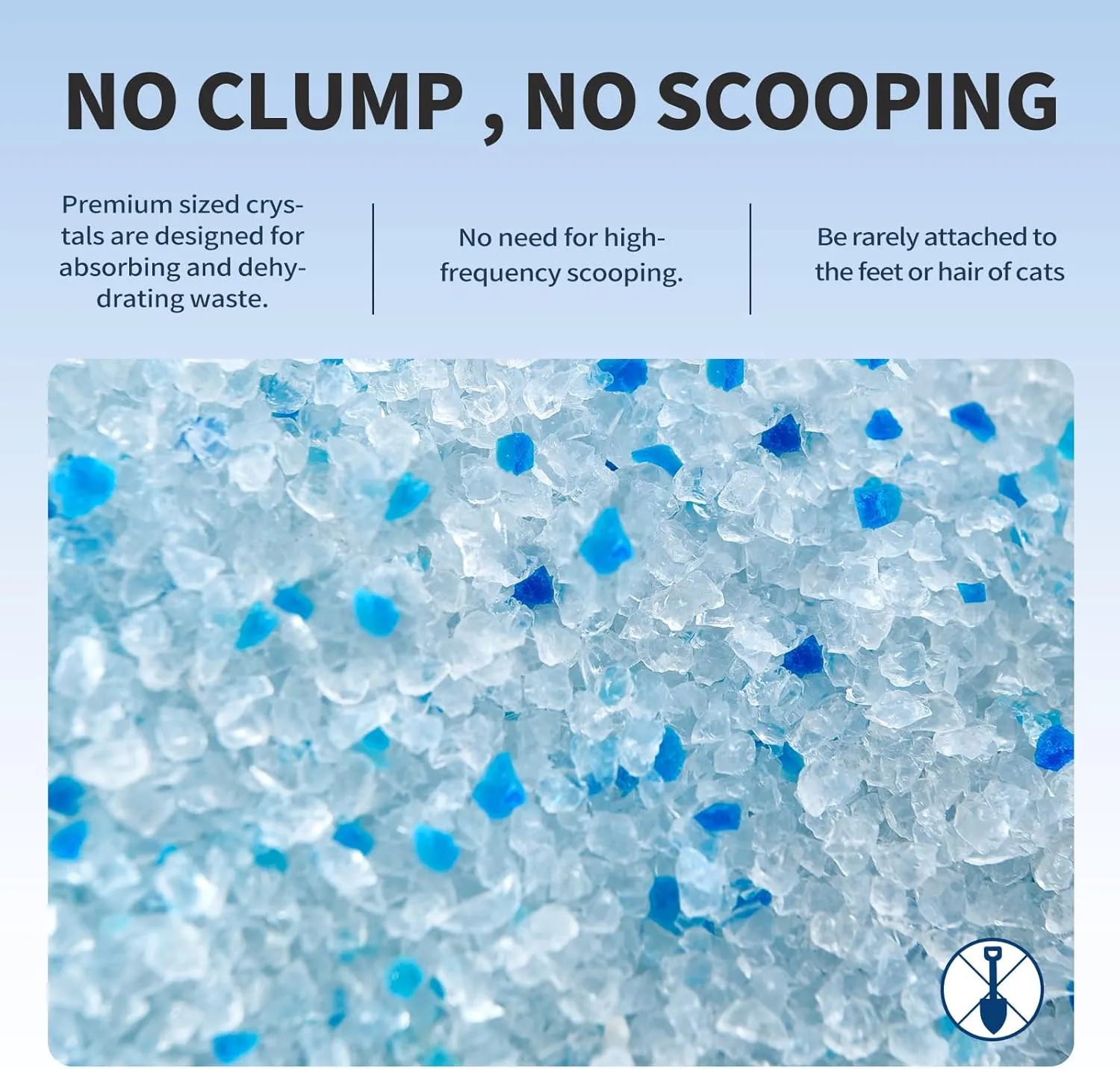 Cat Litter Crystals No Clumping Odor Control Kitty Litter Non-Clumping No scooping Low Dust, Low Tracking, Dehydrates Waste - 8.6 lbs (2 x 4.3 lb Packs)