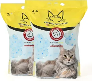 Cat Litter Crystals No Clumping Odor Control Kitty Litter Non-Clumping No scooping Low Dust, Low Tracking, Dehydrates Waste - 8.6 lbs (2 x 4.3 lb Packs)