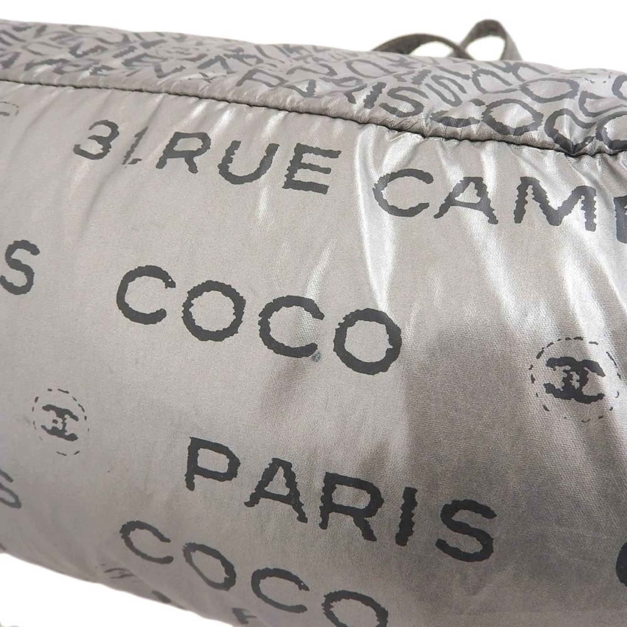 CHANEL unlimited handbag shoulder bag tote silver with seal 1
