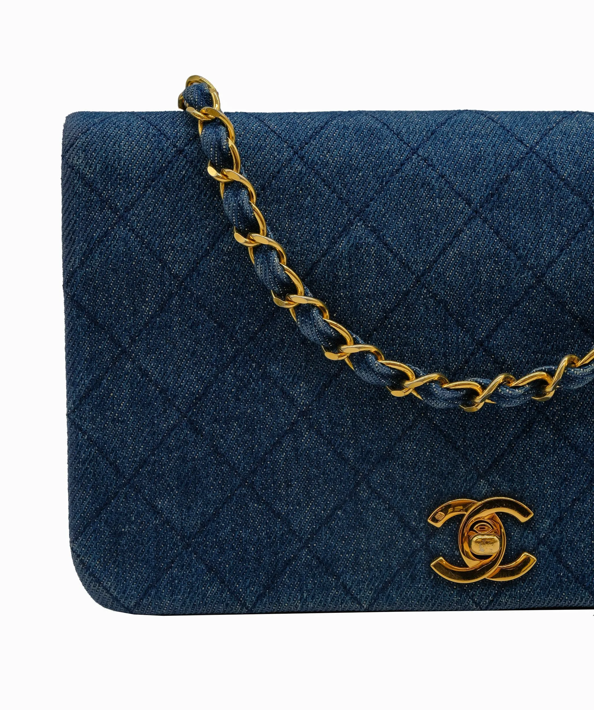 Chanel Vintage Blue Denim Full Flap DXBS0118