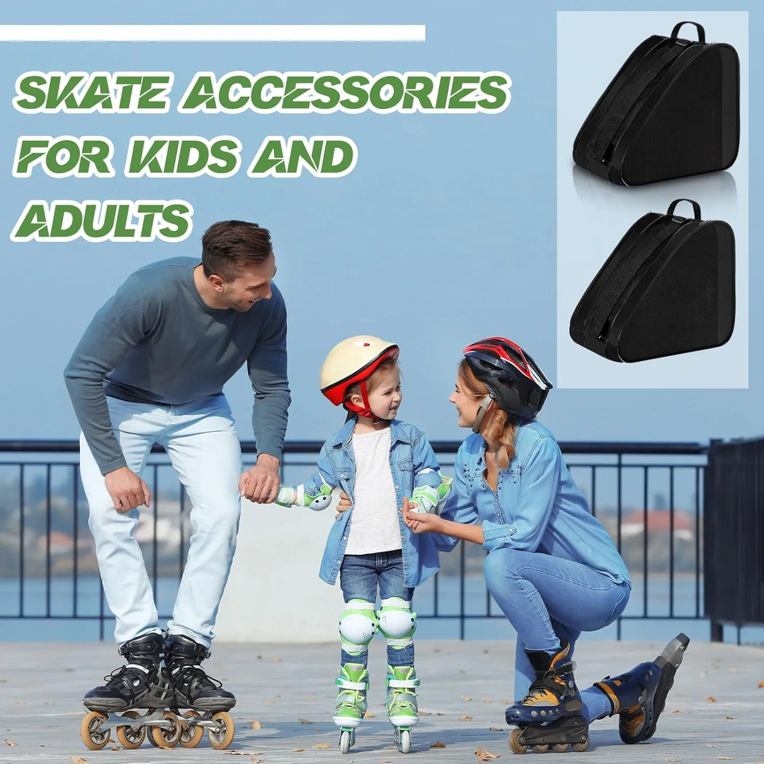 CHENGU Roller Skate Bag Large Capacity Breathable Ice Skate Bag with Adjustable Shoulder Strap Figure Skating Bag Skate Accessories for Boys Girls Adults