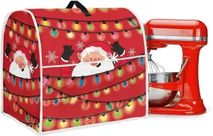 Christmas Santa Claus Blender Cover Colorful Lights Xmas Kitchen Aid Mixer Covers Dust Proof Food Processor Case Small Kitchen Appliance Storage Bags Happy Christm Decoration-S