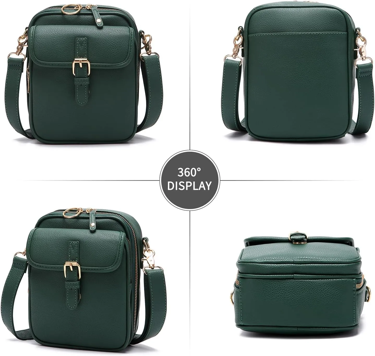 ChuLian Vintage Crossbody Bag For Women Men Small Messenger Bag Crossbody Handbags Large Shoulder Bags With 10 Card Slots