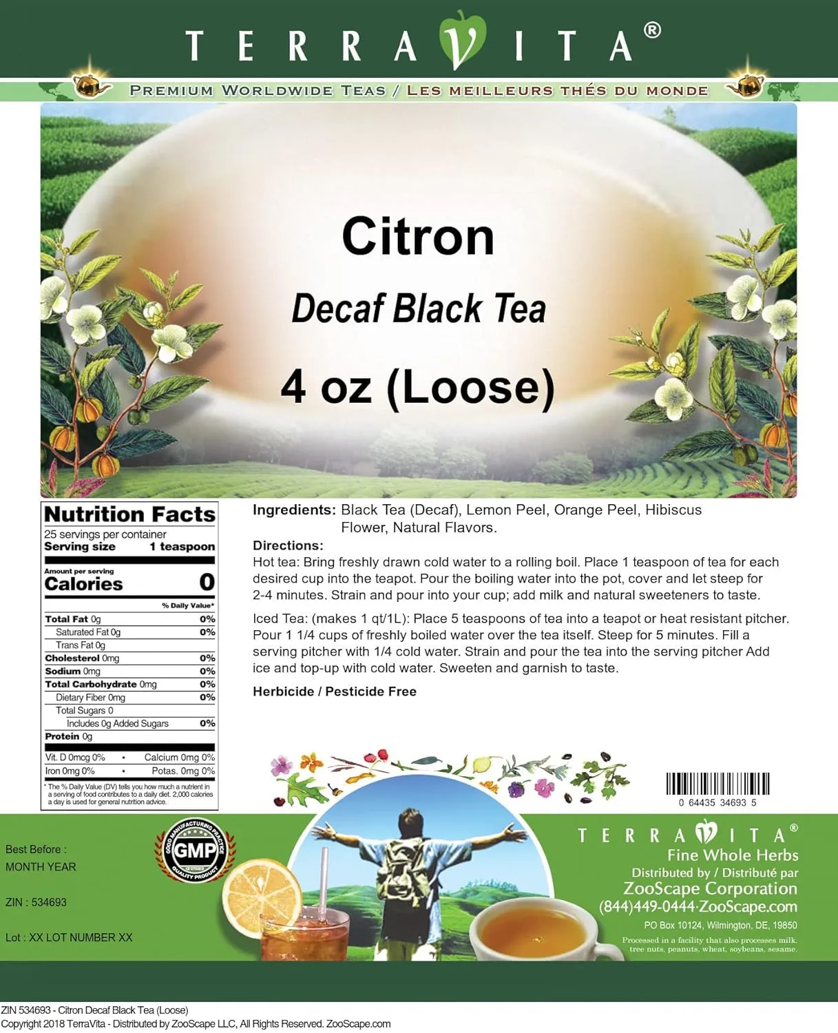 Citron Decaf Black Tea (Loose) (4 oz, ZIN: 534693) - 2 Pack