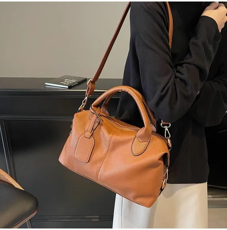 City Bowling Bags Trendy Women's Leather Tote Bag Preppy Cute Purse Y2k Streetwear Cute Purse