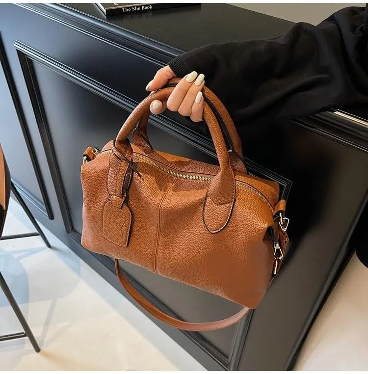 City Bowling Bags Trendy Women's Leather Tote Bag Preppy Cute Purse Y2k Streetwear Cute Purse