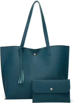 Clear Shoulder Bag for Women Single Shoulder Piece Fashion Tote Tassel Handbag Women's Two Bags (Green #4, One Size)