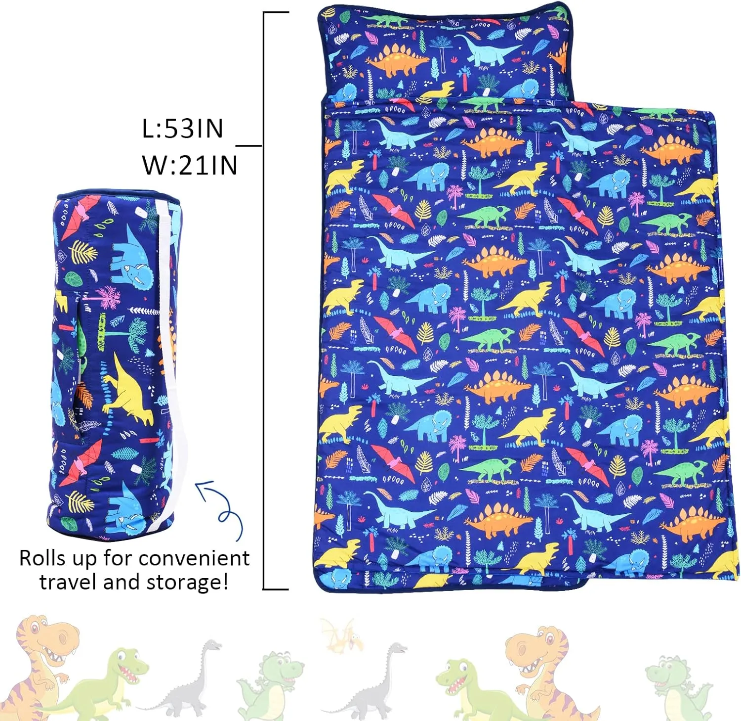 Cloele Toddler Nap Mat for Preschool with Removable Pillow - Toddler Sleeping Bag Slumber Bags - Rolled and Portable Kid's Sleeping Mat for Toddler Girls Preschool Daycare Travel