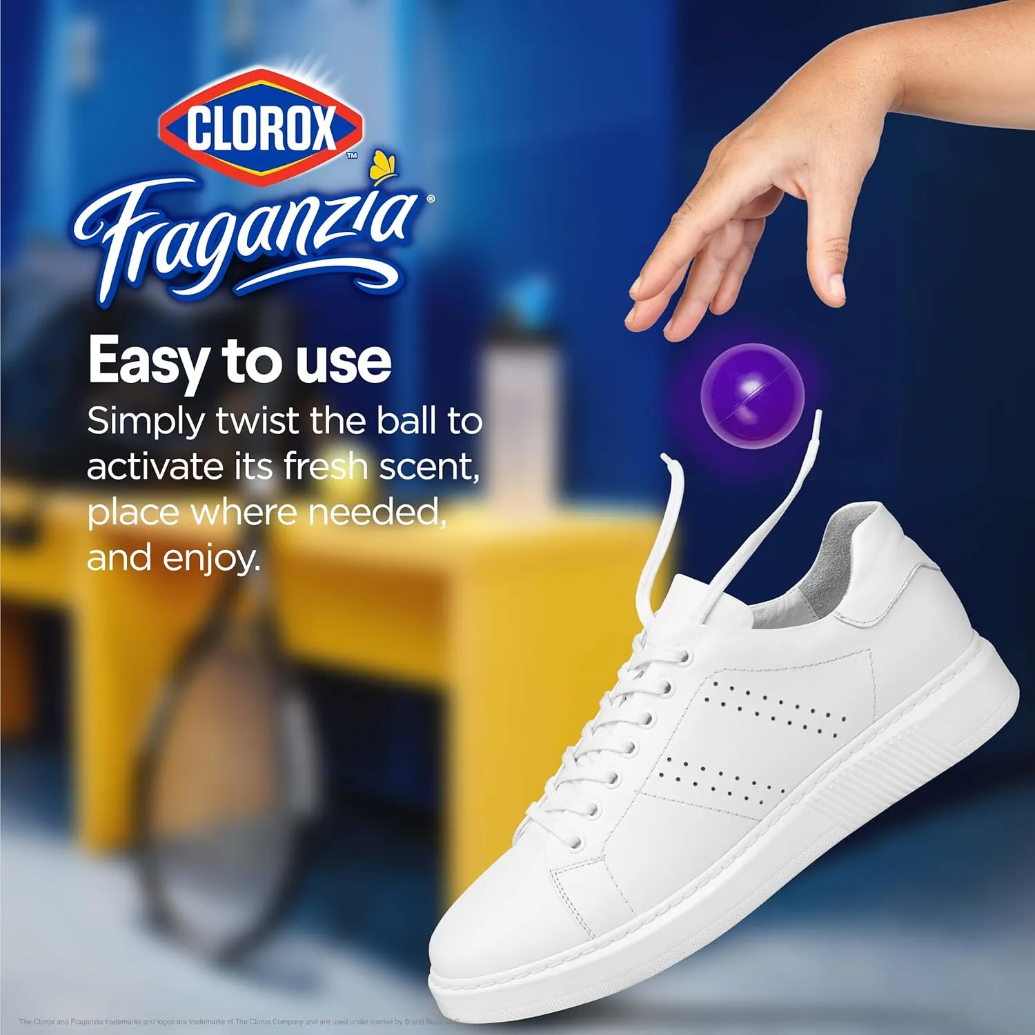 Clorox Fraganzia Deodorizing Balls in Lavender with Eucalyptus, 6pk - No-Plug, Battery-Free Air Freshener for Shoes, Gym Bags, Lockers, Hampers, and Drawers, 6 Air Freshener Units - 12 Pack