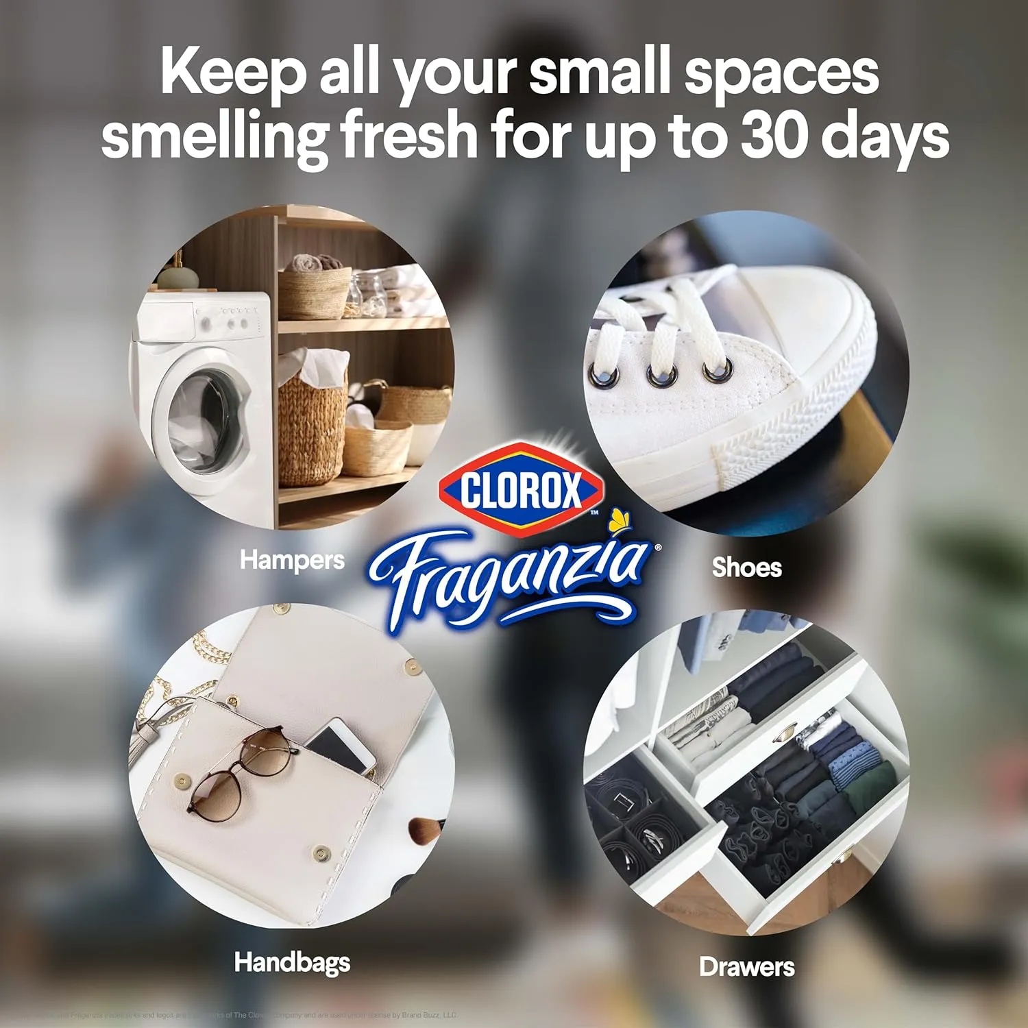 Clorox Fraganzia Deodorizing Balls in Lavender with Eucalyptus, 6pk - No-Plug, Battery-Free Air Freshener for Shoes, Gym Bags, Lockers, Hampers, and Drawers, 6 Air Freshener Units - 12 Pack