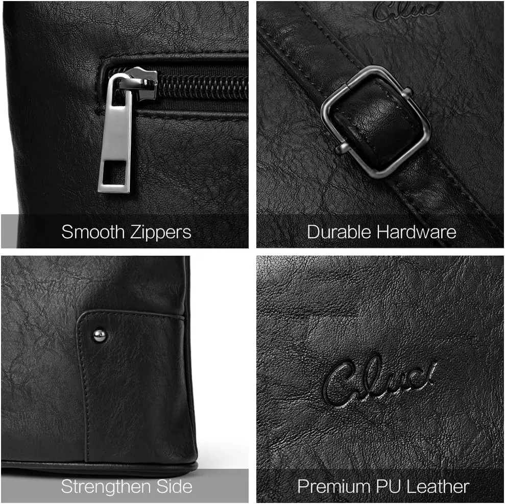 CLUCI Crossbody Bags for Women Leather Purse Travel Vacation Triple Pockets Vintage Handbags Shoulder Bags