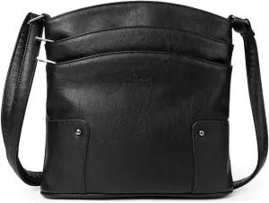 CLUCI Crossbody Bags for Women Leather Purse Travel Vacation Triple Pockets Vintage Handbags Shoulder Bags