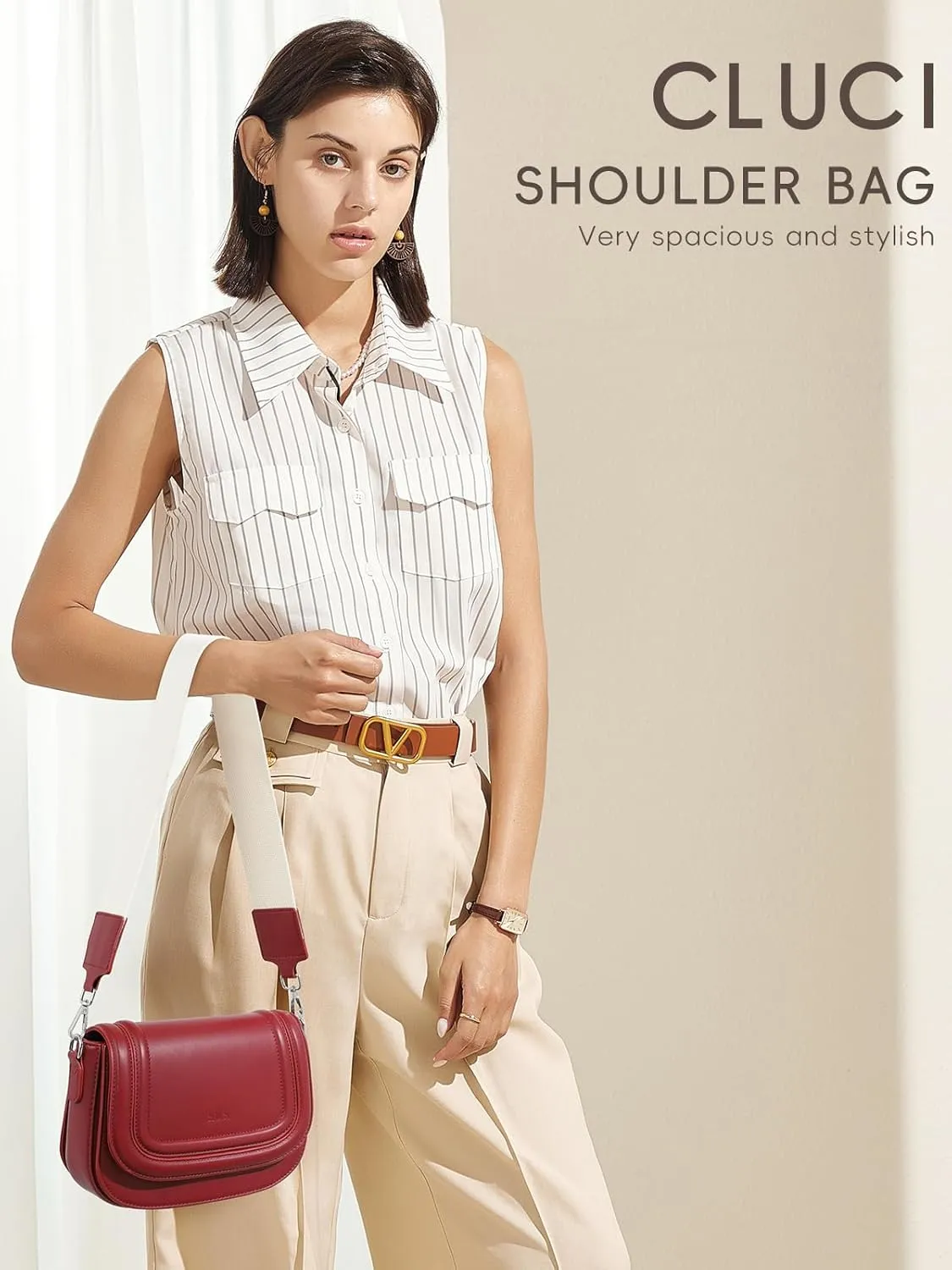 CLUCI Small Purses for Women Trendy,Vegan leather Shoulder Bag Crossbody Bags for Women With 2 Shoulder Straps