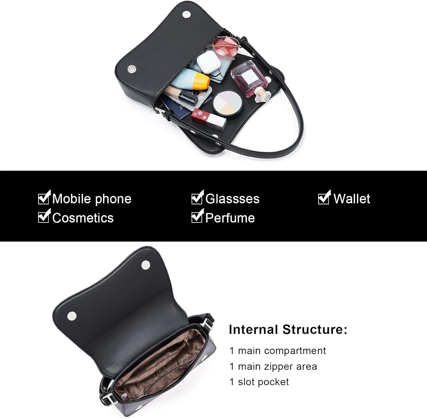 CLUCI Small Shoulder Bags,Purses for Women Vegan Leather Crossbody Handbag Clutch Hobo Purse