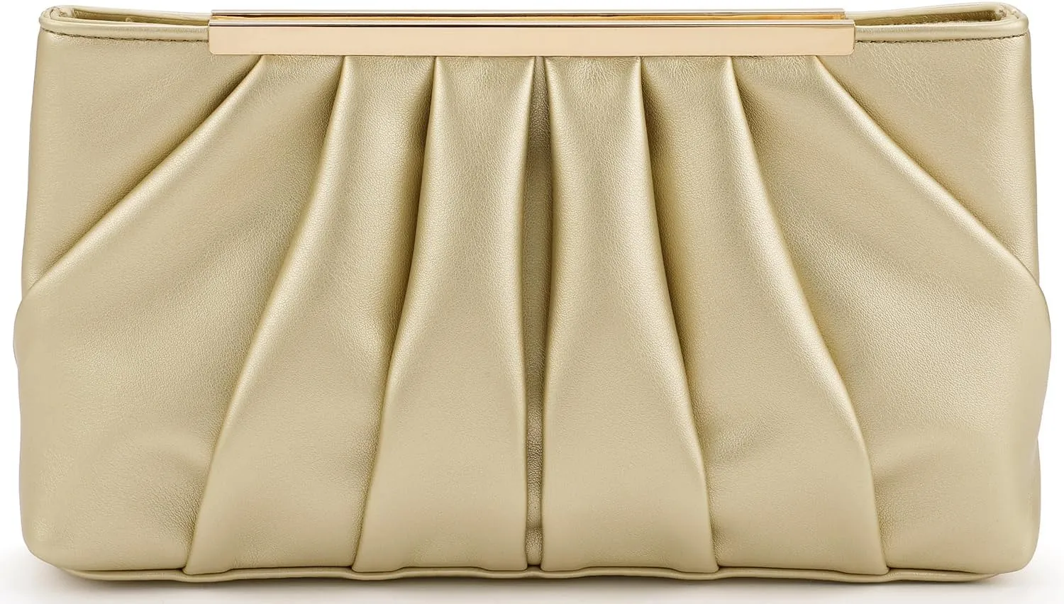 Clutch Purse Dressy Pleated Formal Evening Bag Simple Classy Handbag for Women