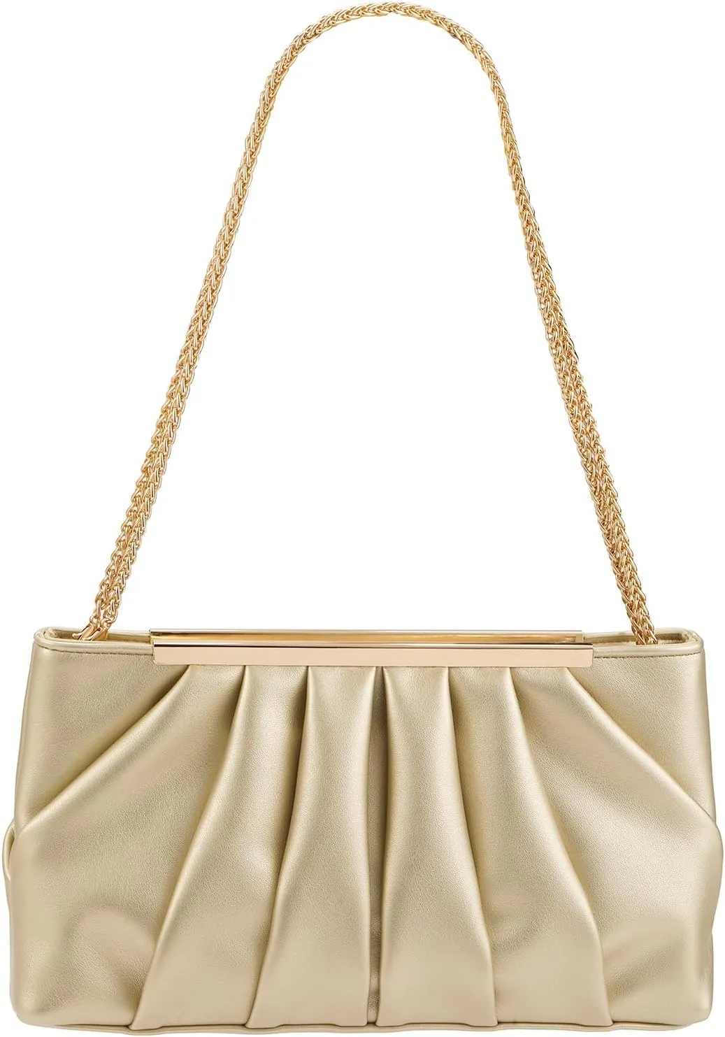 Clutch Purse Dressy Pleated Formal Evening Bag Simple Classy Handbag for Women