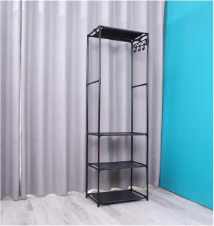 Coat Rack Entrance Passage Coat Rack Floor Hanger Household Simple Assembly Hanger Storage for Handbag Clothes Accessories (Color : Black) (White) (Black)