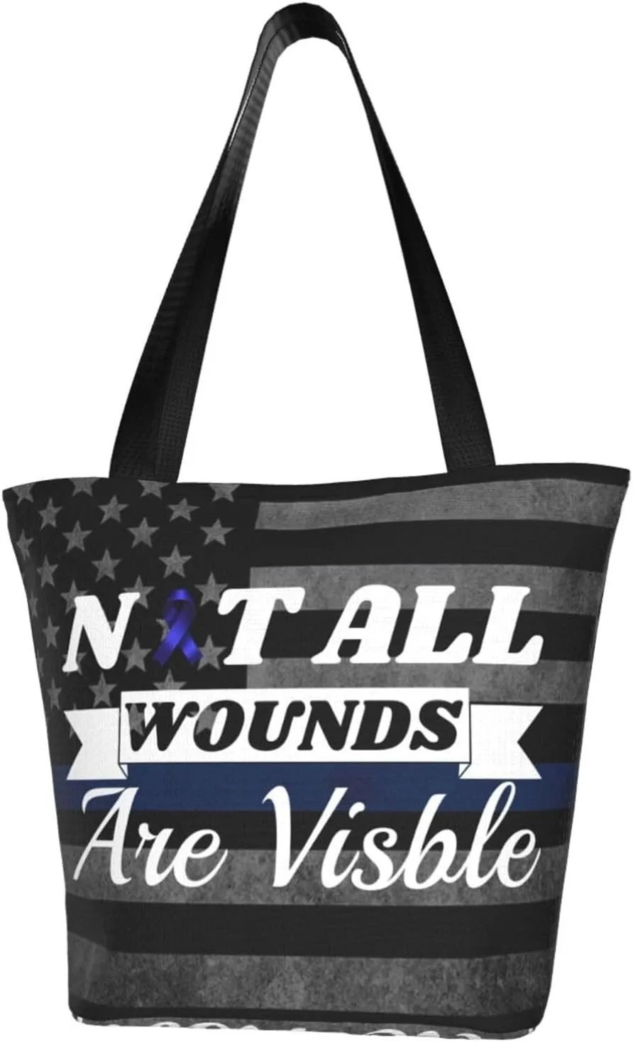 Colon Cancer Awareness Not All Wounds Are Visible Fashion Shoulder Bag Large Capacity For Man Or Woman