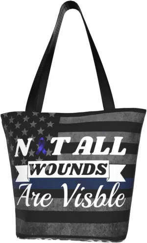 Colon Cancer Awareness Not All Wounds Are Visible Fashion Shoulder Bag Large Capacity For Man Or Woman