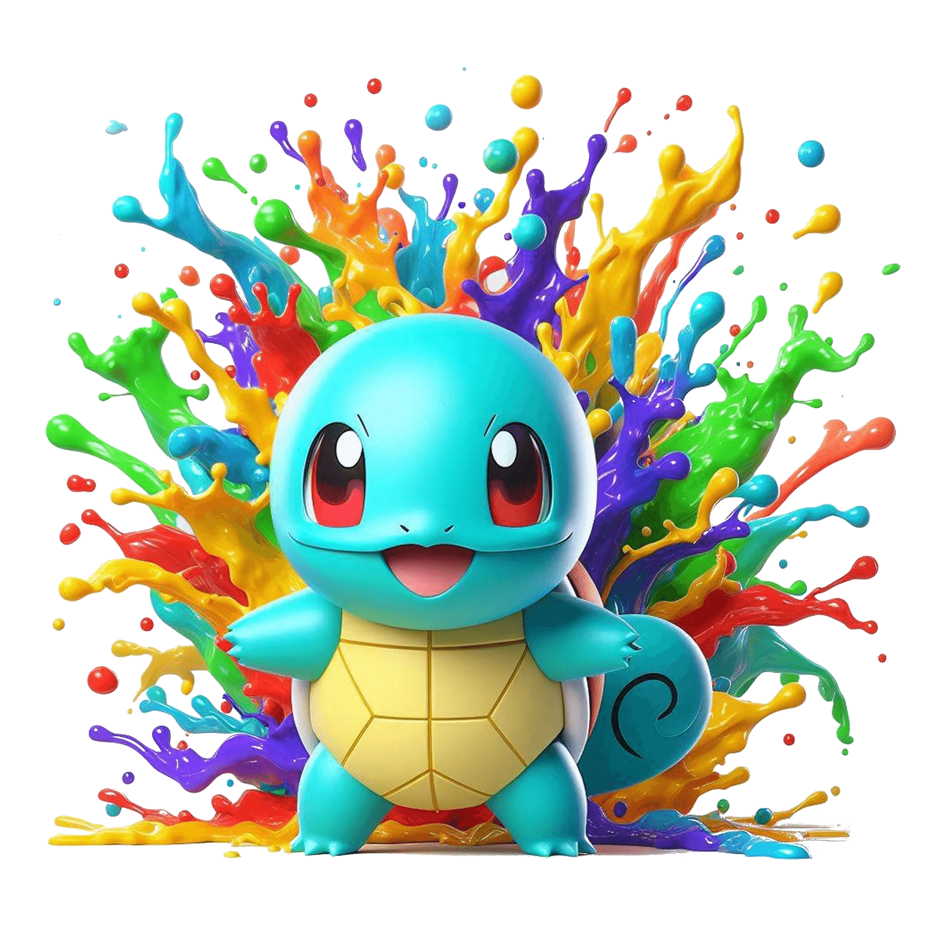 Color Drip Squirtle Colorful DTF (direct-to-film) Transfer