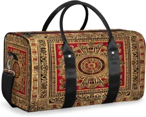 Colorful Boho Vintage Travel Duffle Bag, Sports Gym Bags for Women Men, Carry On Weekender Overnight Workout Airplane Trips Bag