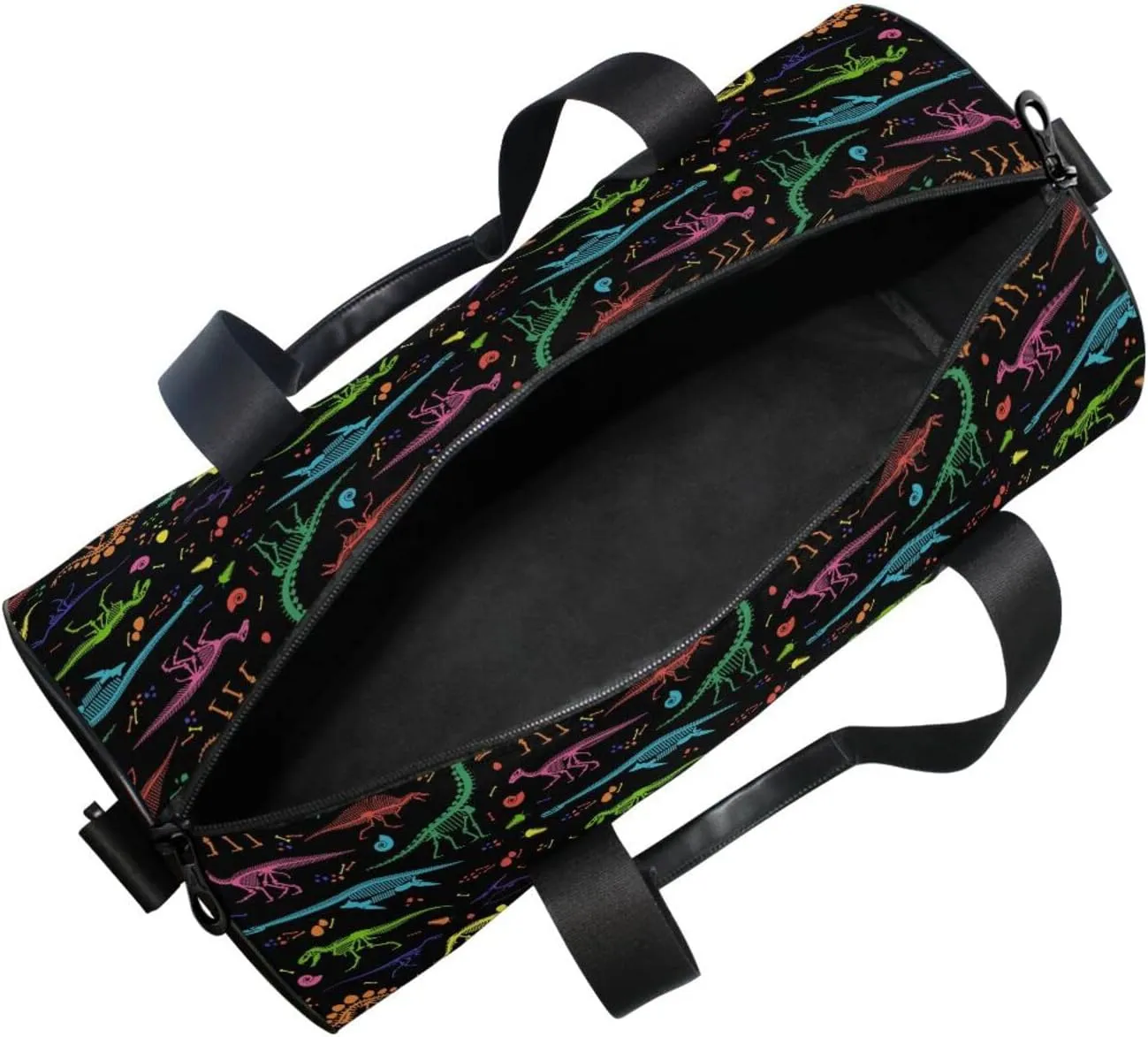 Colorful Dinosaur Skeleton Duffel Bag Sports Gym Bags for Men and Women
