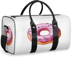 Colorful Donuts Duffle Bag for Travel, Overnight Weekend Gym Carry On Luggage Bag, Food Travel Duffel Bag for Men Women