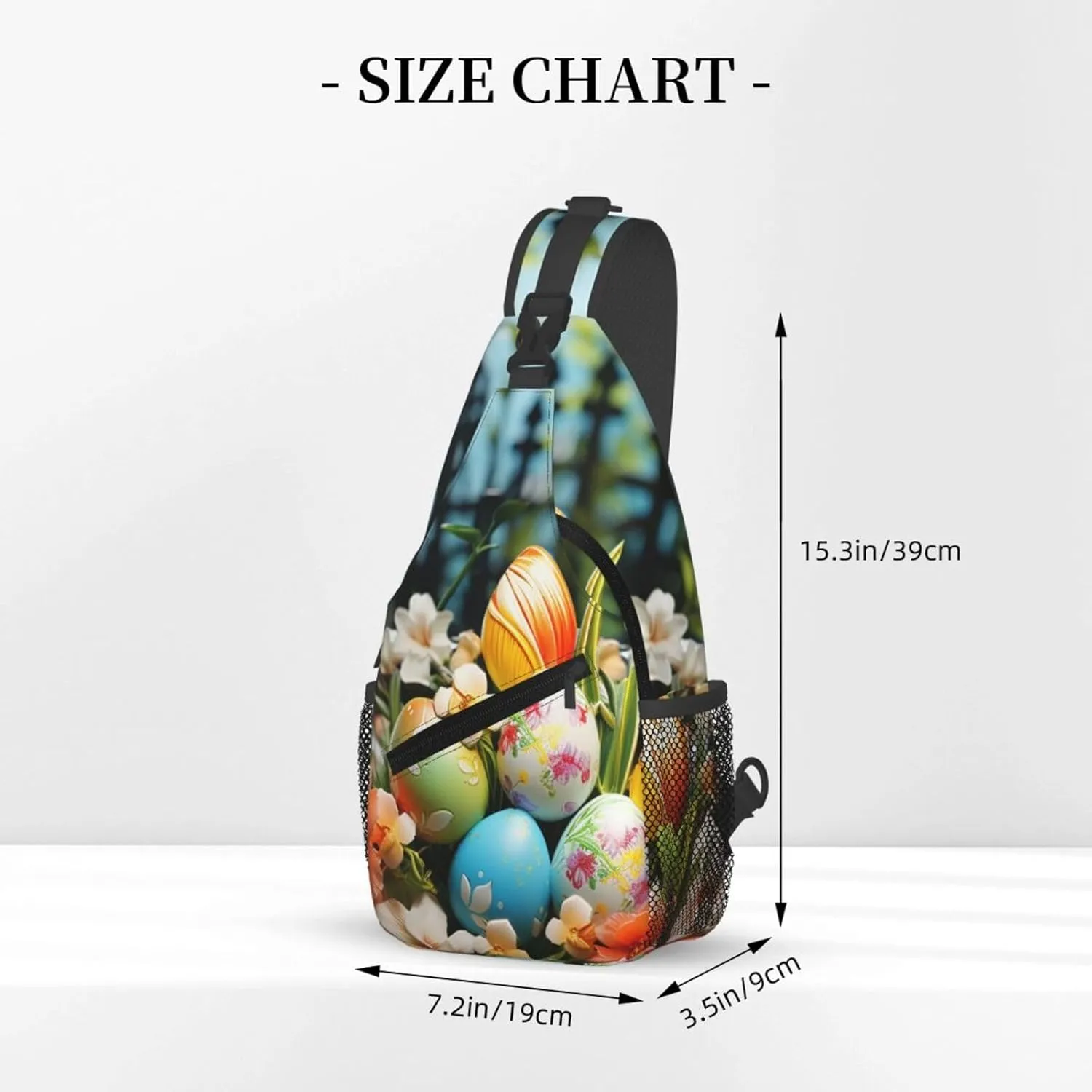 Colorful Eggs Garden Sling Bag Backpack For Men Cross Chest Bag Crossbody Shoulder Bag Travel Hiking Daypack