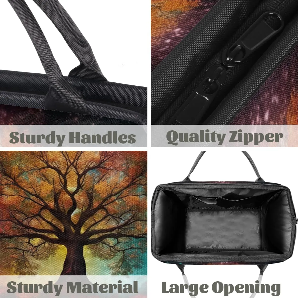 Colorful Galaxy Nebula Tree Weekender Overnight Bag for Women Waterproof Carry On Travel Duffle Bags with Pocket Lightweight Sports Gym Tote Bag Large Luggage Workout Personal Item Hospital Bags