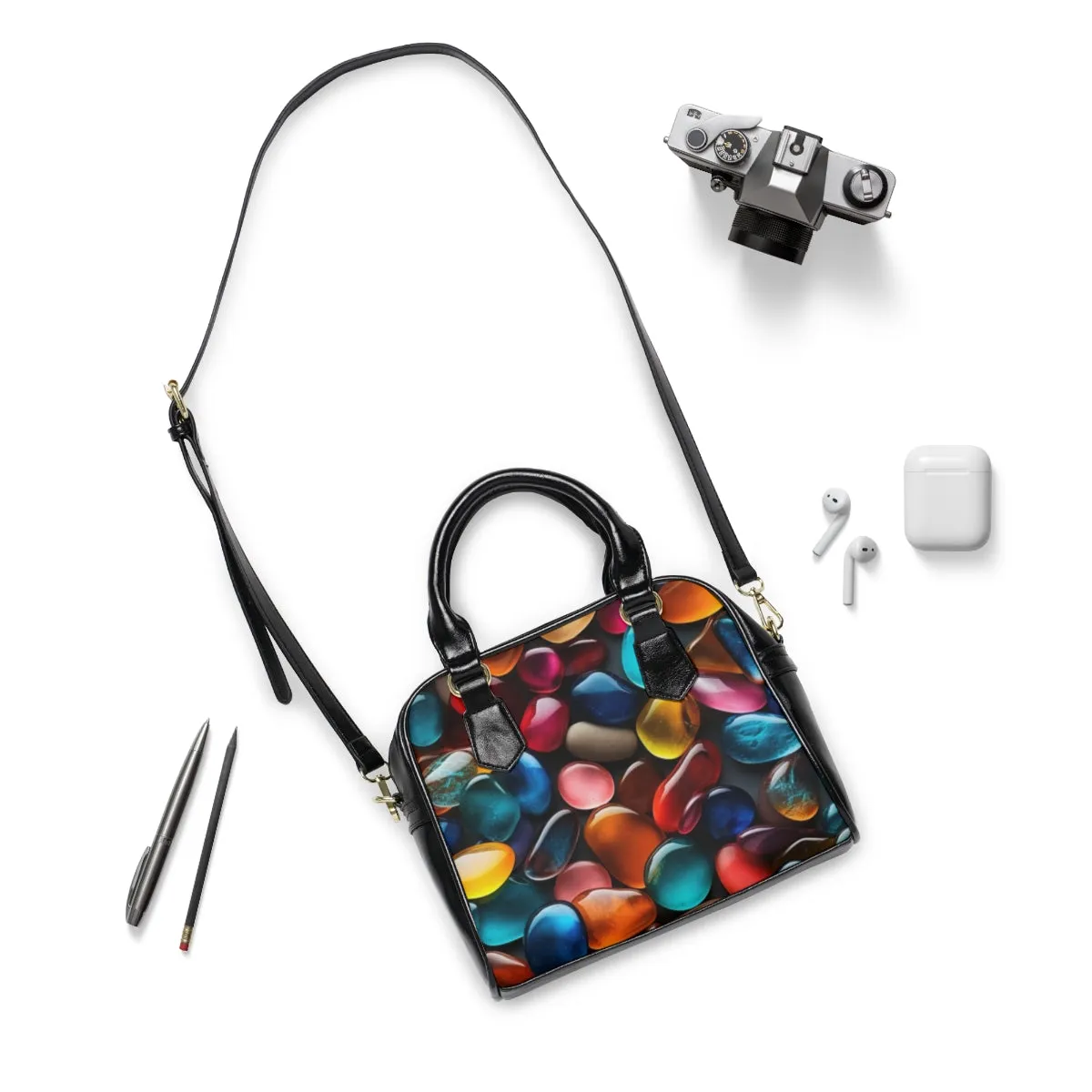 Colorful Stone Shoulder Bag