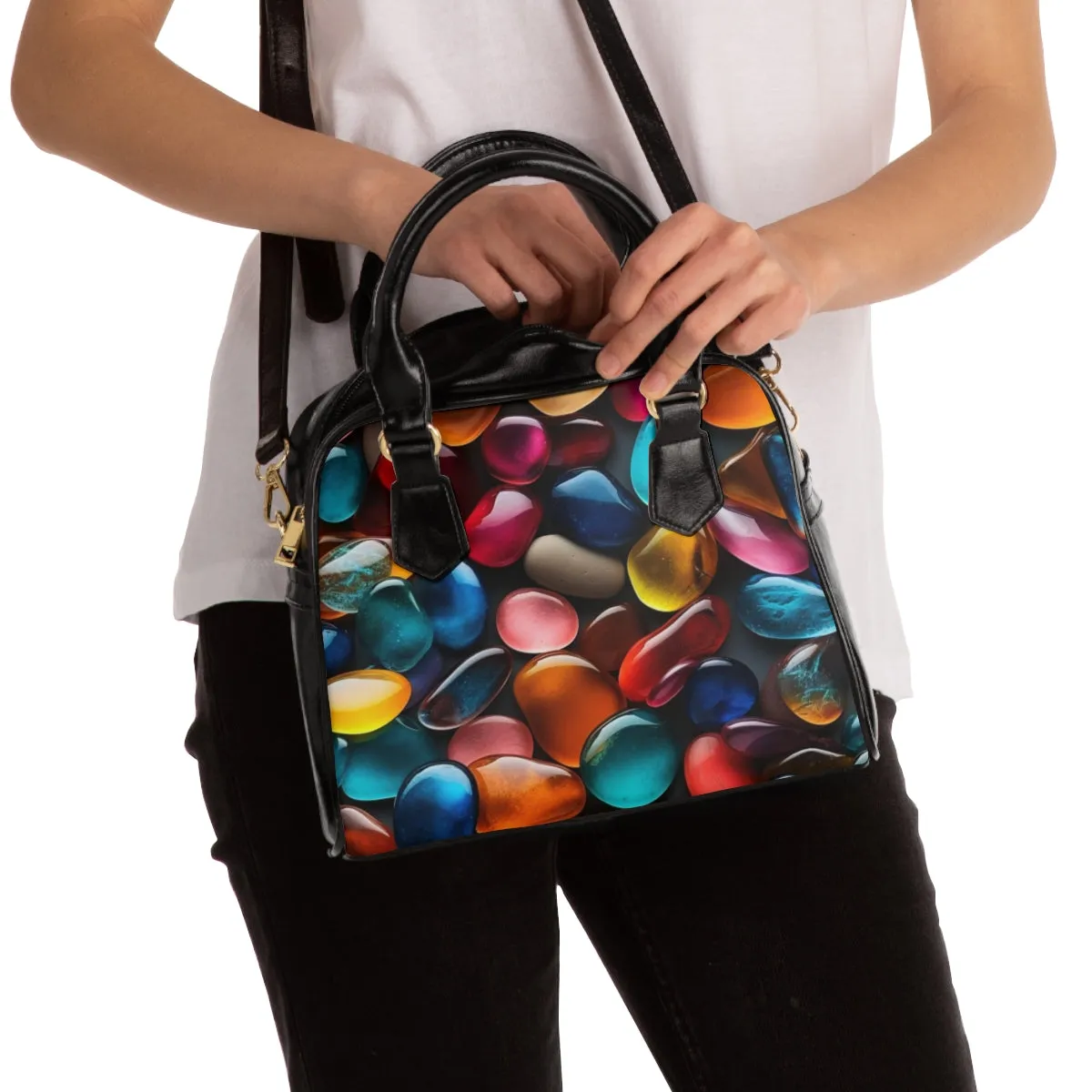 Colorful Stone Shoulder Bag